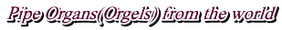 Pipe Organs(Orgels) from the world