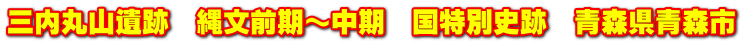 三内丸山遺跡　縄文前期～中期　国特別史跡　青森県青森市