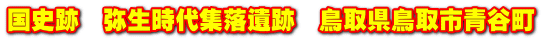 国史跡　弥生時代集落遺跡　鳥取県鳥取市青谷町