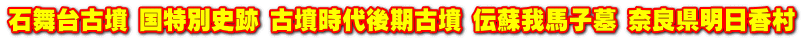 石舞台古墳 国特別史跡 古墳時代後期古墳 伝蘇我馬子墓 奈良県明日香村