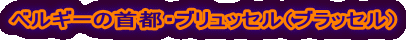 ベルギーの首都・ブリュッセル(ブラッセル)
